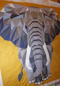 MdBs Elephant Abstractions deels gequilt