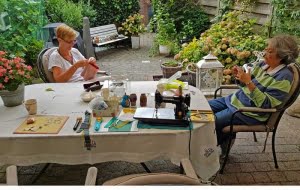 Quiltbee in de tuin