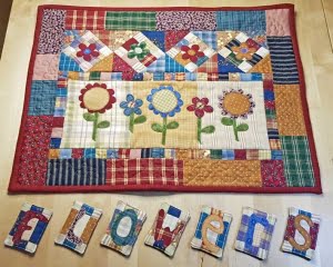 mini quilt Bonte Bloemen