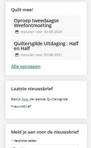 rechterzijkolom van de website