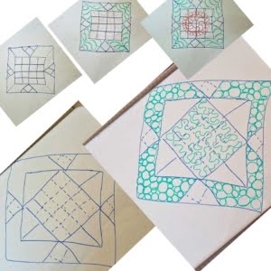 ontwerpen van je quiltpatroon op whiteboard