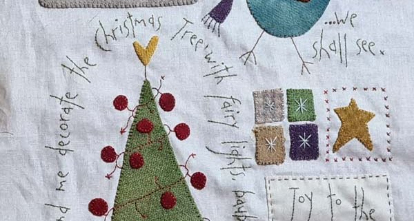 Kerstquilt The SantaTheTreeTheTurkeyAndMe